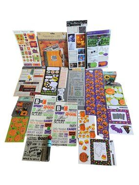 Halloween Scrapbook Stickers & Kits Bundle - Assorted Designs & Sizes